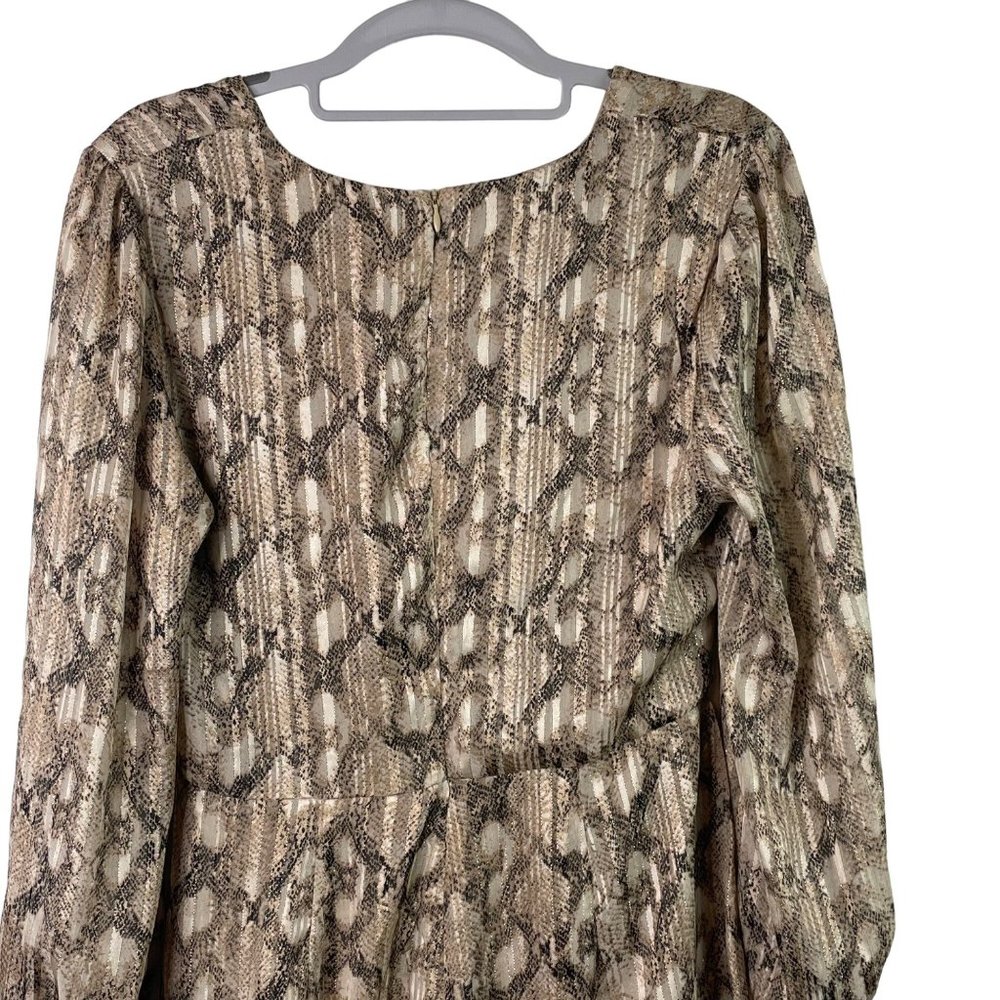 TCEC Romper Snakeskin Animal Print Long Sleeve Size M  Metallic - Picture 4 of 9